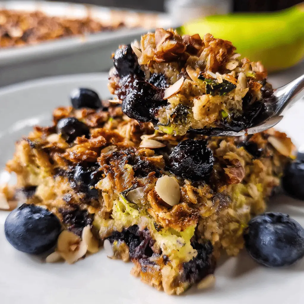Healthy Zucchini Blueberry Baked Oatmeal Recipe