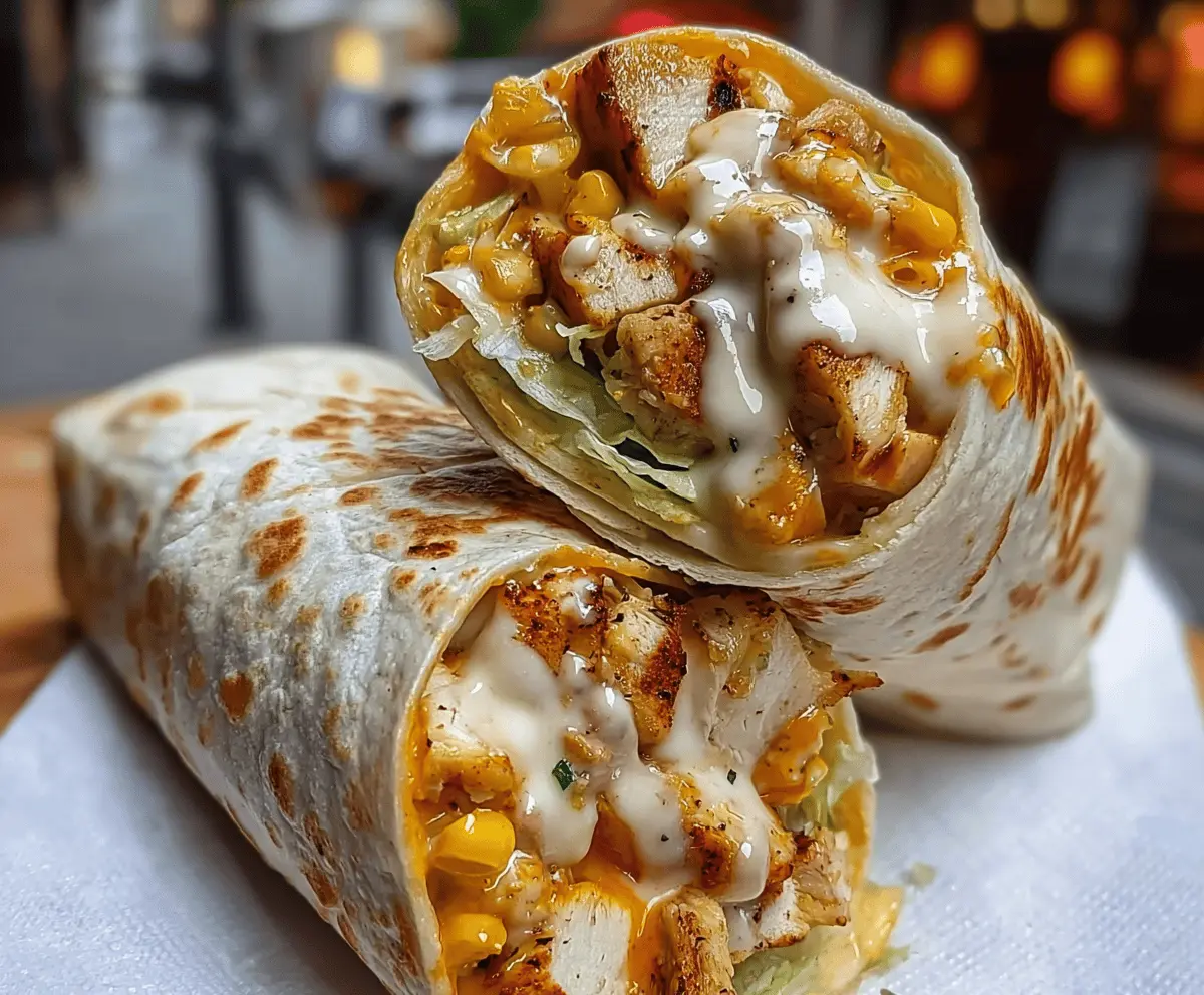 Easy Cheesy Garlic Chicken Wraps Recipe
