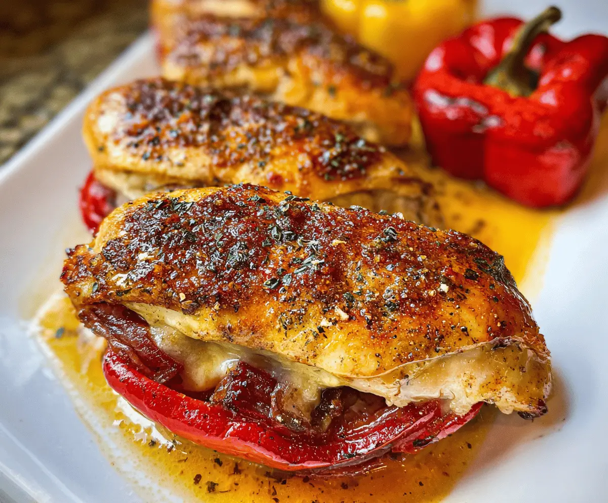 Easy Stuffed Chicken Breast with Roasted Peppers