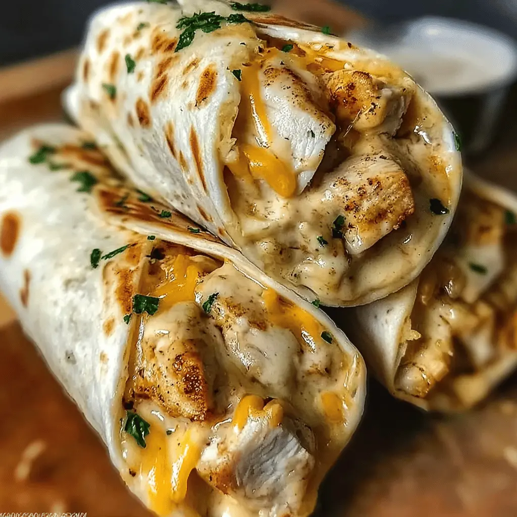 Easy Cheesy Garlic Chicken Wrap Recipe