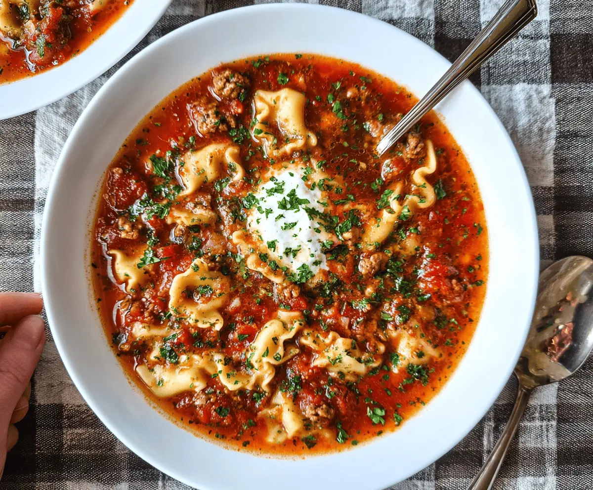 Easy Crockpot Lasagna Soup Recipe