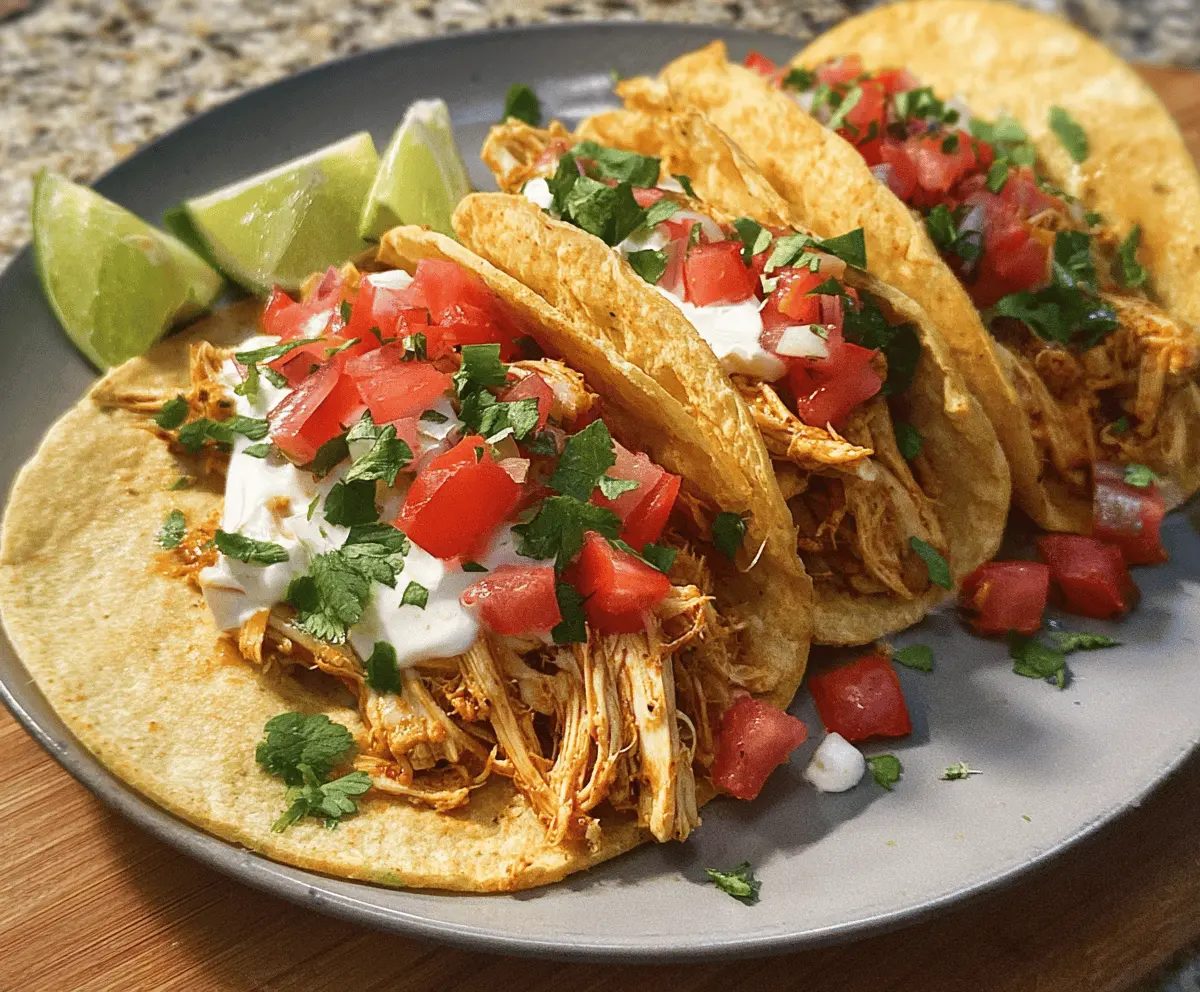 Easy Healthy Crockpot Chicken Tacos Recipe