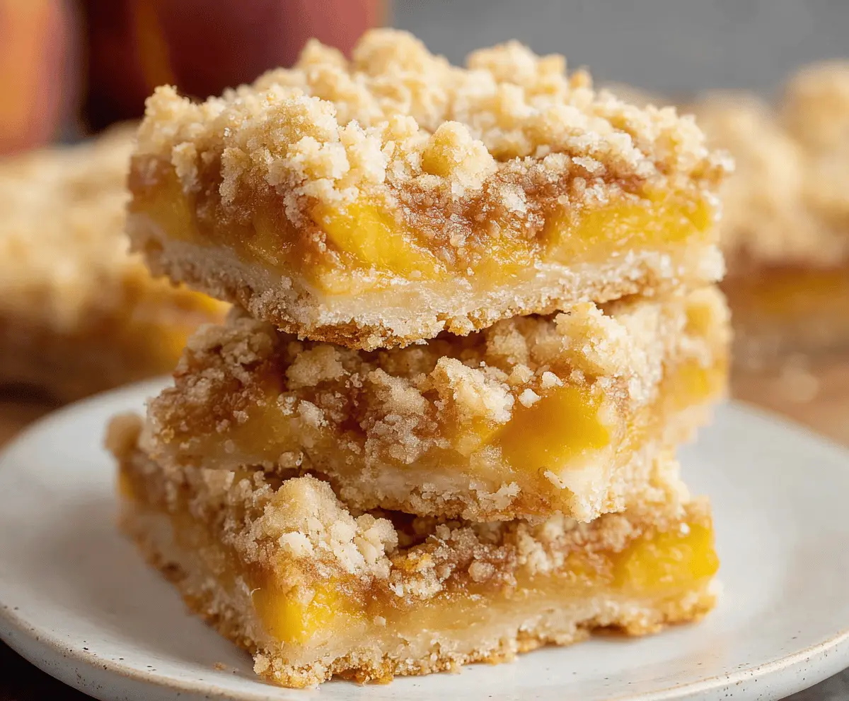 Easy Peach Crumble Bars with Sweet Crunch