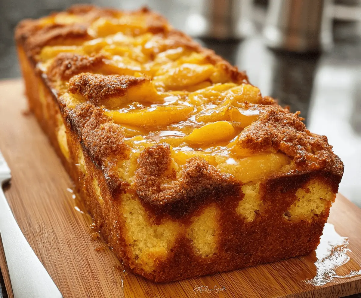 Easy Peach Cobbler Pound Cake Recipe