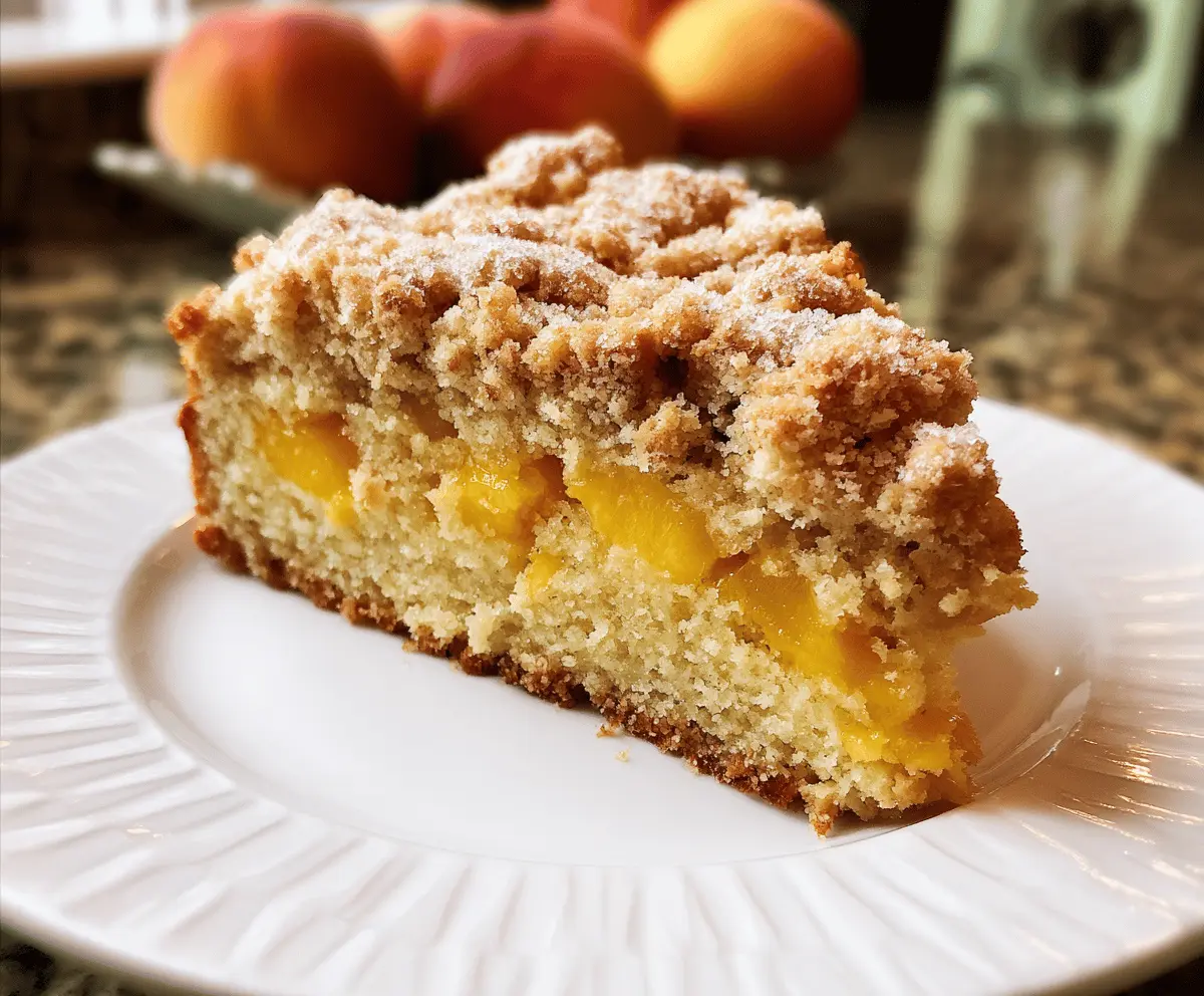 Southern Peach Crumb Cake with Sweet Cinnamon Topping