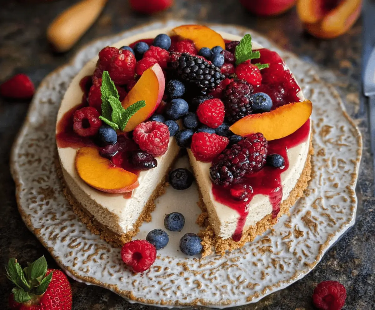 Summer Berry and Peach Cheesecake Recipe