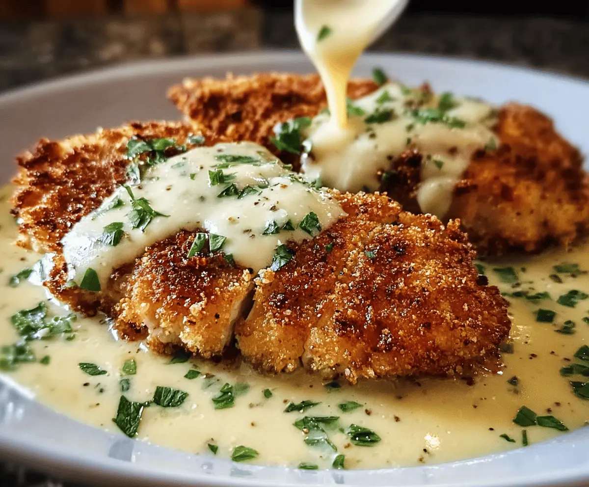 Crispy Parmesan Chicken with Creamy Garlic Sauce