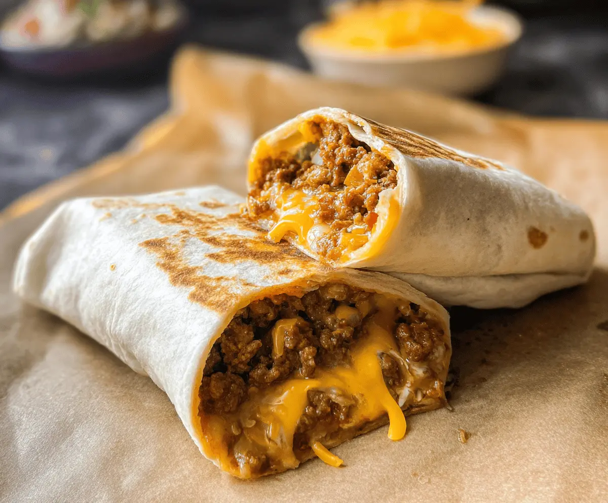 Easy Taco Bell Style Beefy Melt Burrito Recipe