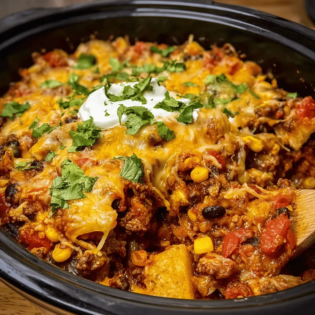 Easy Crockpot Taco Casserole Recipe