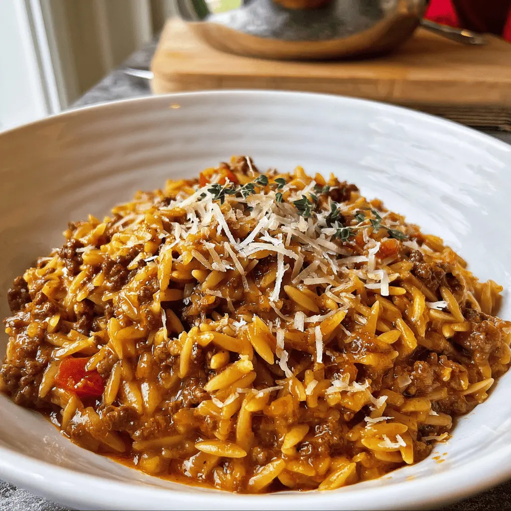 Easy Savory Ground Beef Orzo Dinner Recipe