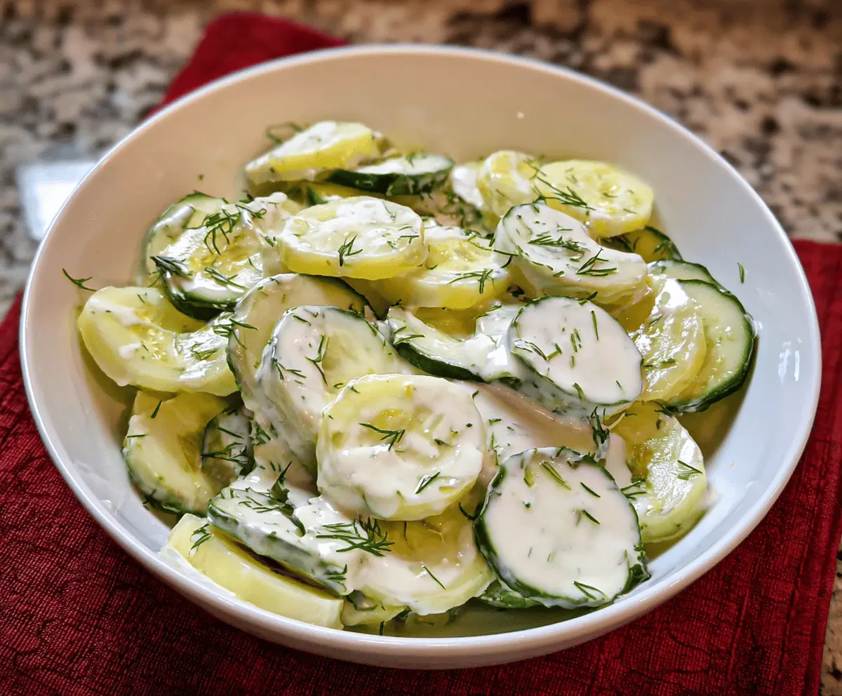 Refreshing Pickle Juice Ranch Cucumber Salad Recipe