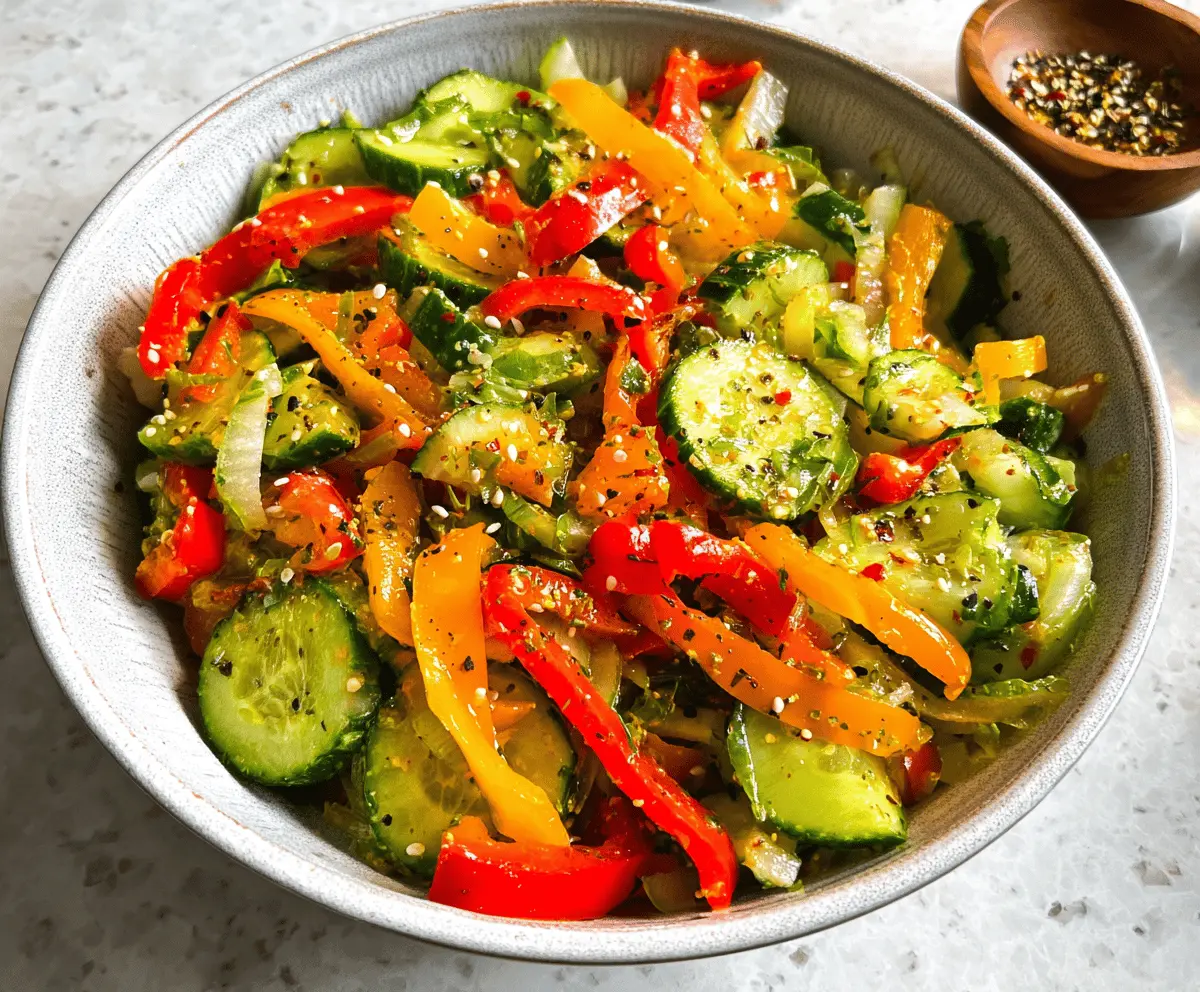 Fresh Cucumber and Sweet Pepper Salad Recipe