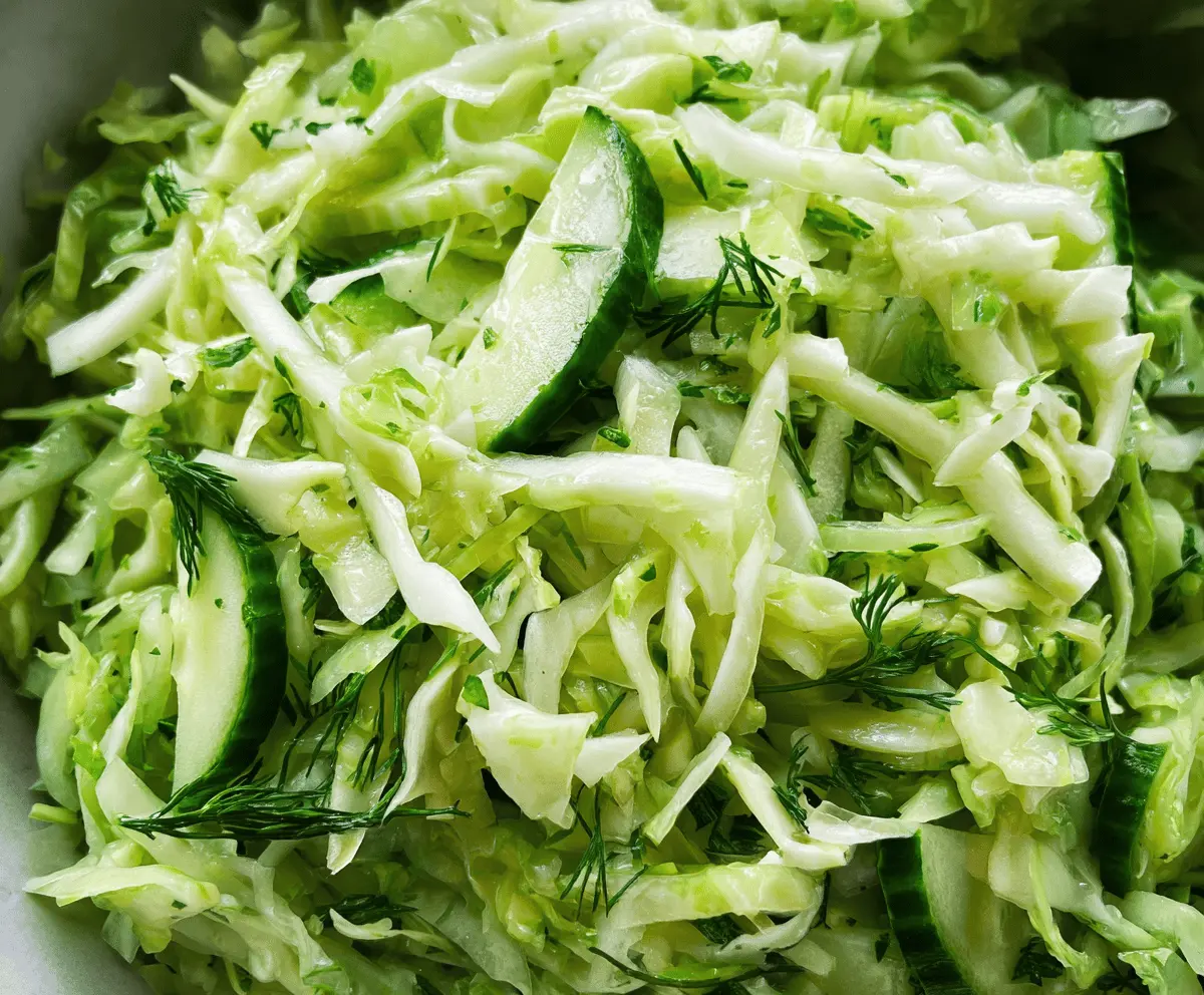 Fresh Green Cabbage and Cucumber Salad Recipe