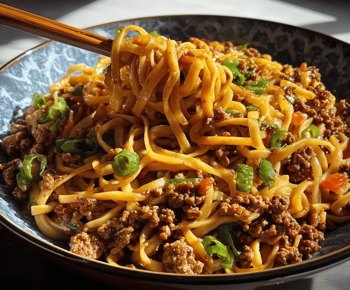 Easy Mongolian Ground Beef Noodles Recipe