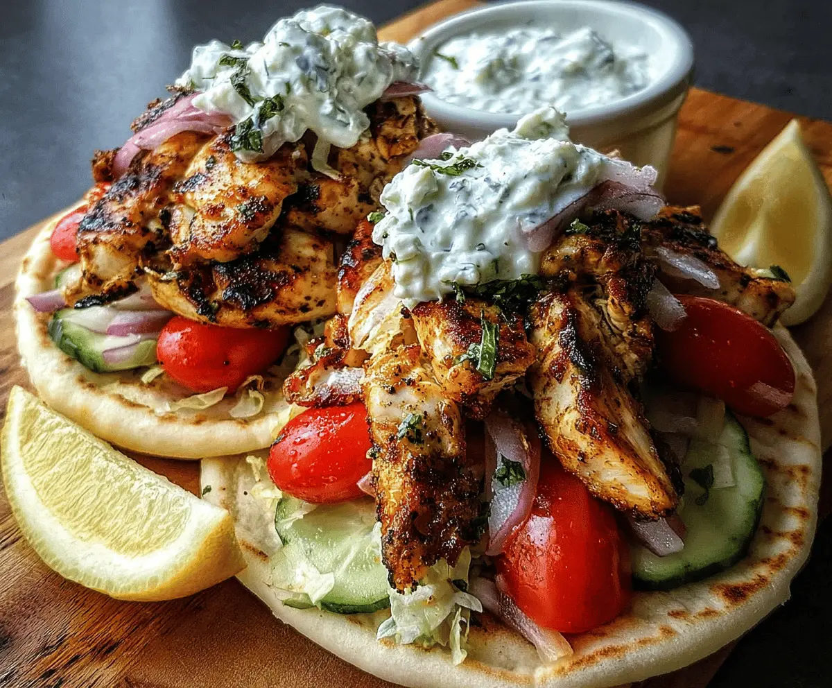 Greek Chicken Gyros With Lemon Herb & Tzatziki