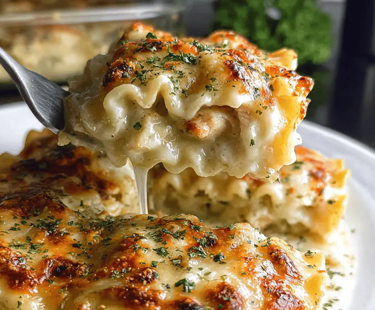 Cheesy Chicken Alfredo Lasagna Rolls Recipe