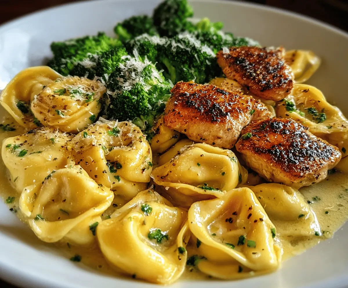 Creamy Garlic Parmesan Chicken Tortellini With Broccoli