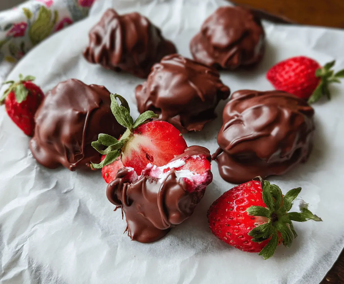 Easy Chocolate Strawberry Frozen Yogurt Bites