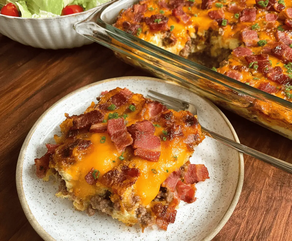 Easy Low-Carb Bacon Cheeseburger Casserole Recipe