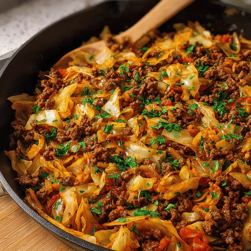 Easy Ground Beef and Cabbage Skillet Dinner Recipe