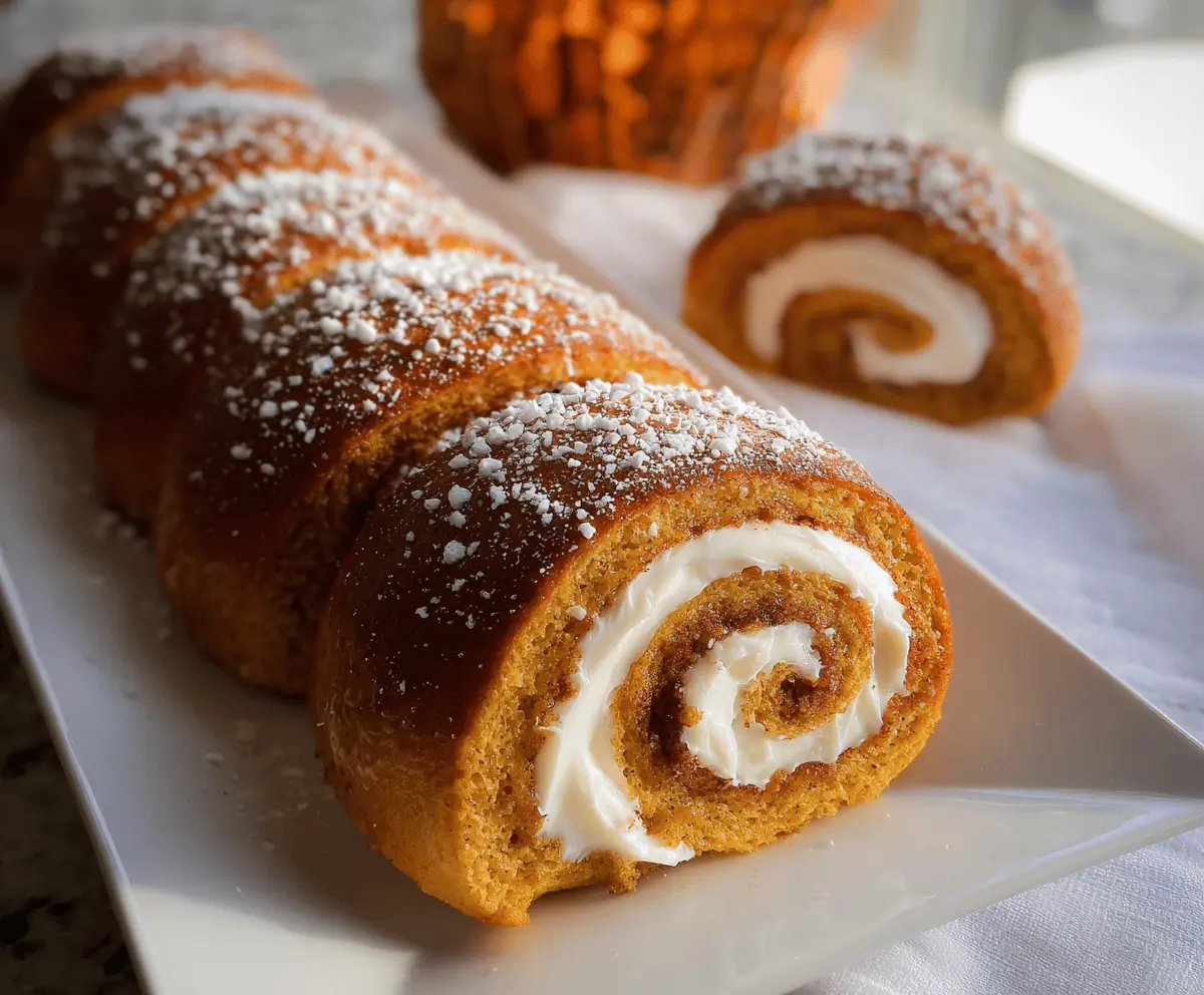 Easy Pumpkin Rolls with Cream Cheese Filling