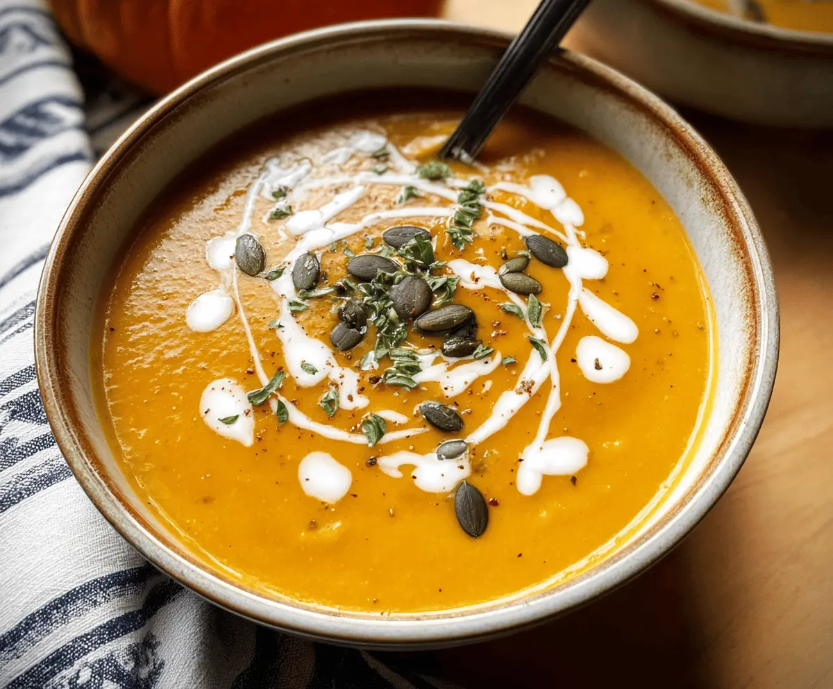 Creamy Coconut Curry Pumpkin Soup Recipe