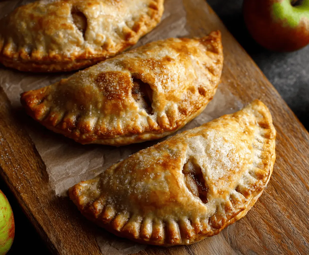 Delicious homemade apple hand pies with golden crust and cinnamon-spiced apple filling, perfect for a tasty snack or dessert.