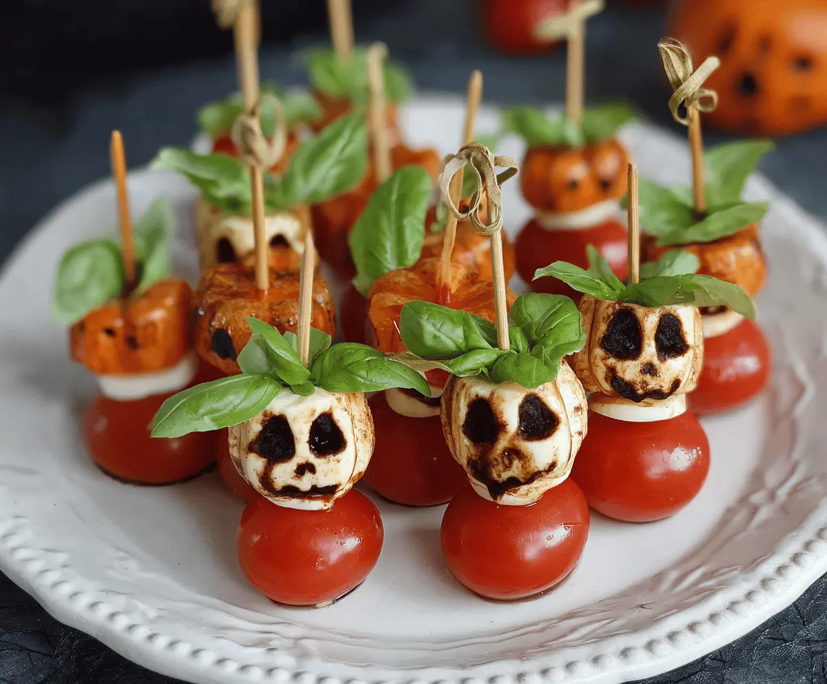 Halloween Caprese Skewers