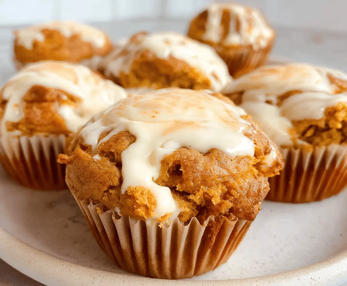 Delicious healthy pumpkin cream cheese muffins topped with a sprinkle of cinnamon, perfect for breakfast or snacks.