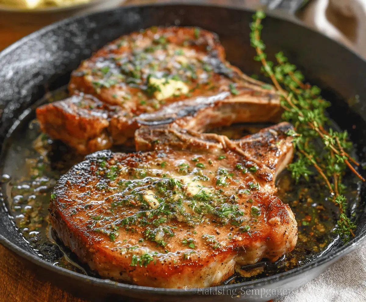 Juicy pan-seared pork chops cooked to perfection with a crispy golden crust.