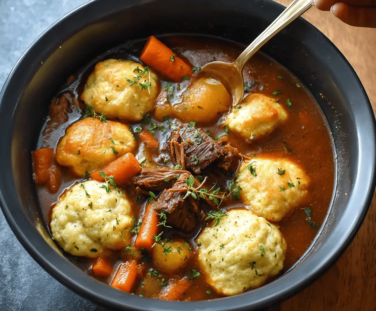 Slow Cooker Beef Stew with Dumplings