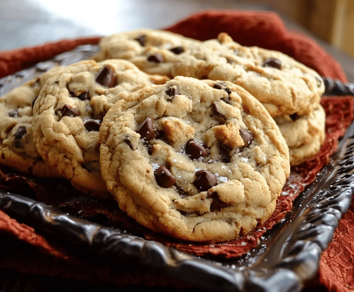 Homemade Bills Chocolate Chip Cookies on a baking tray with melted chocolate and crispy edges