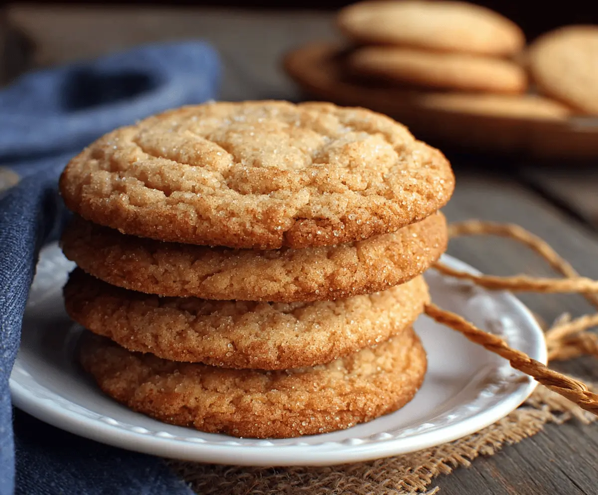 Golden brown sugar cookies fresh out of the oven with a soft, chewy texture.