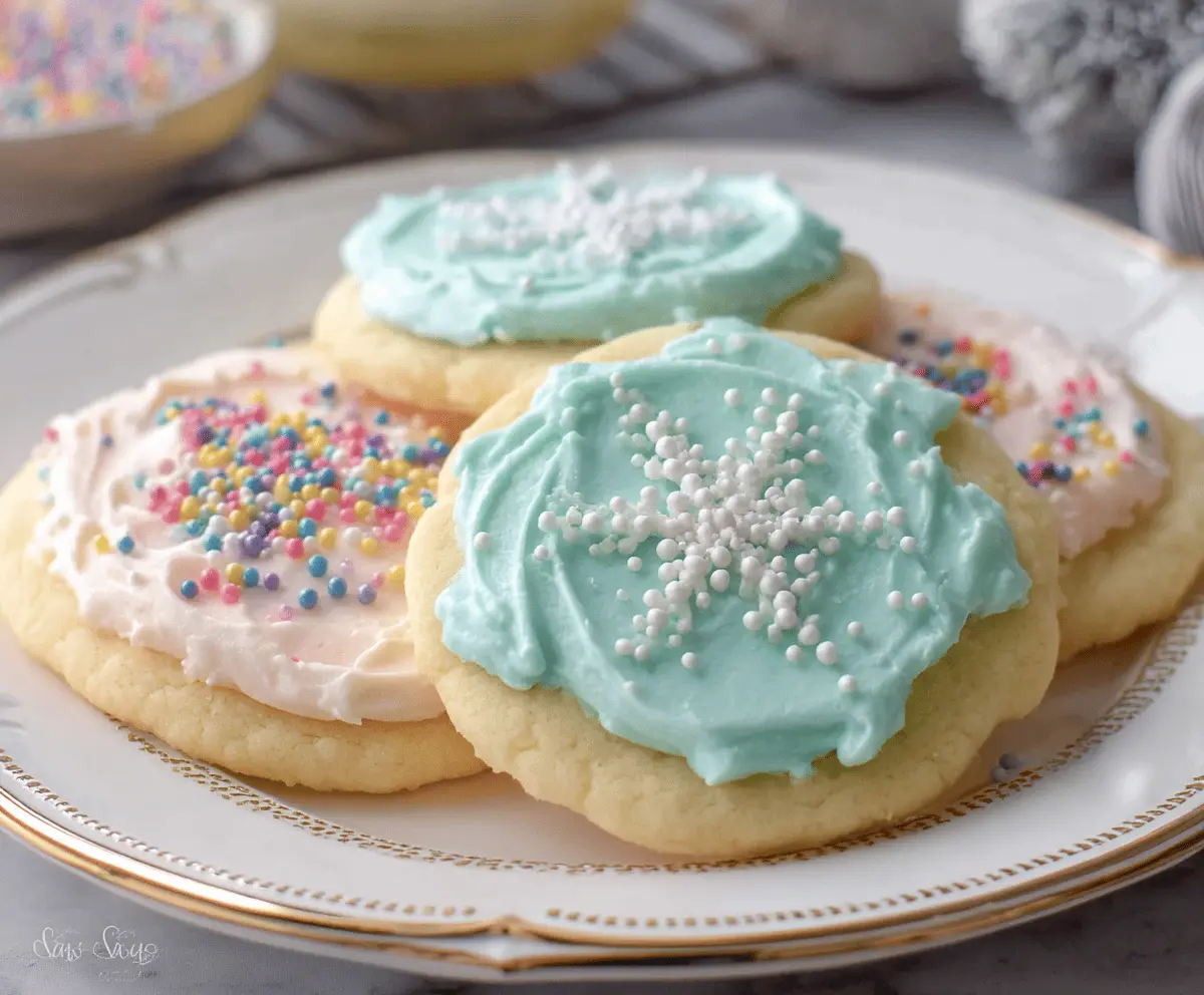 Homemade sour cream sugar cookies with a golden baked crust and sweet glaze.