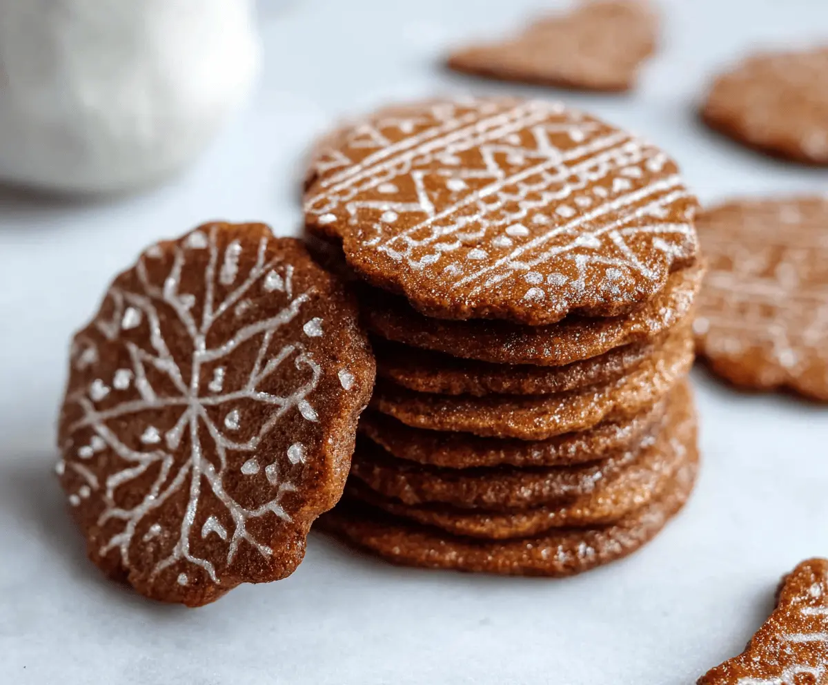 Delicious Swedish gingerbread cookies on a festive plate, perfect for holiday baking.