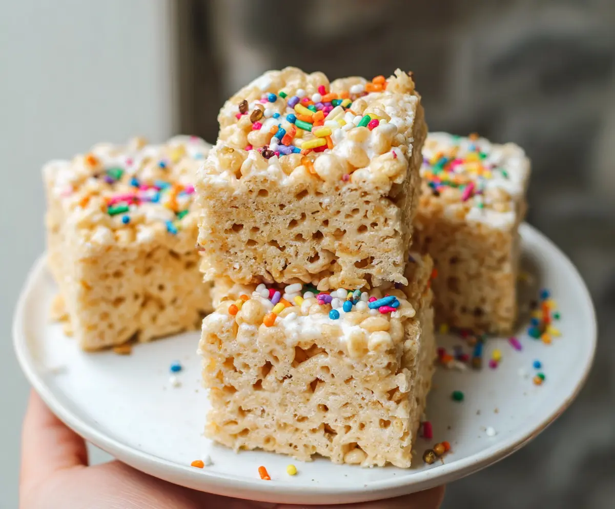 Delicious homemade protein Rice Krispie Treats with healthy ingredients