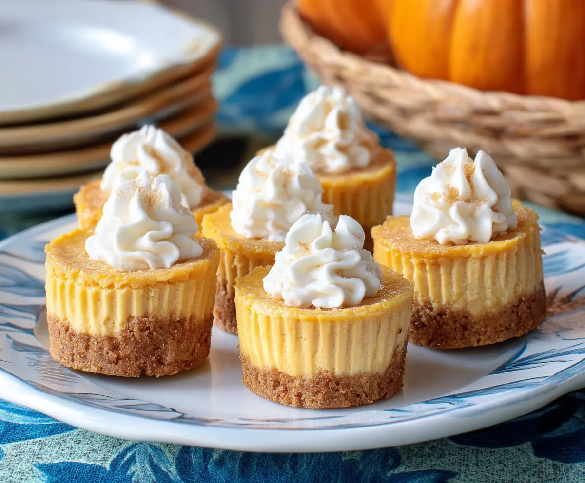 Delicious pumpkin cheesecake bites with a creamy texture and festive seasonal flavors.