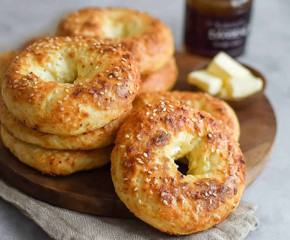 Easy 3-ingredient cottage cheese bagels for a quick breakfast or snack.