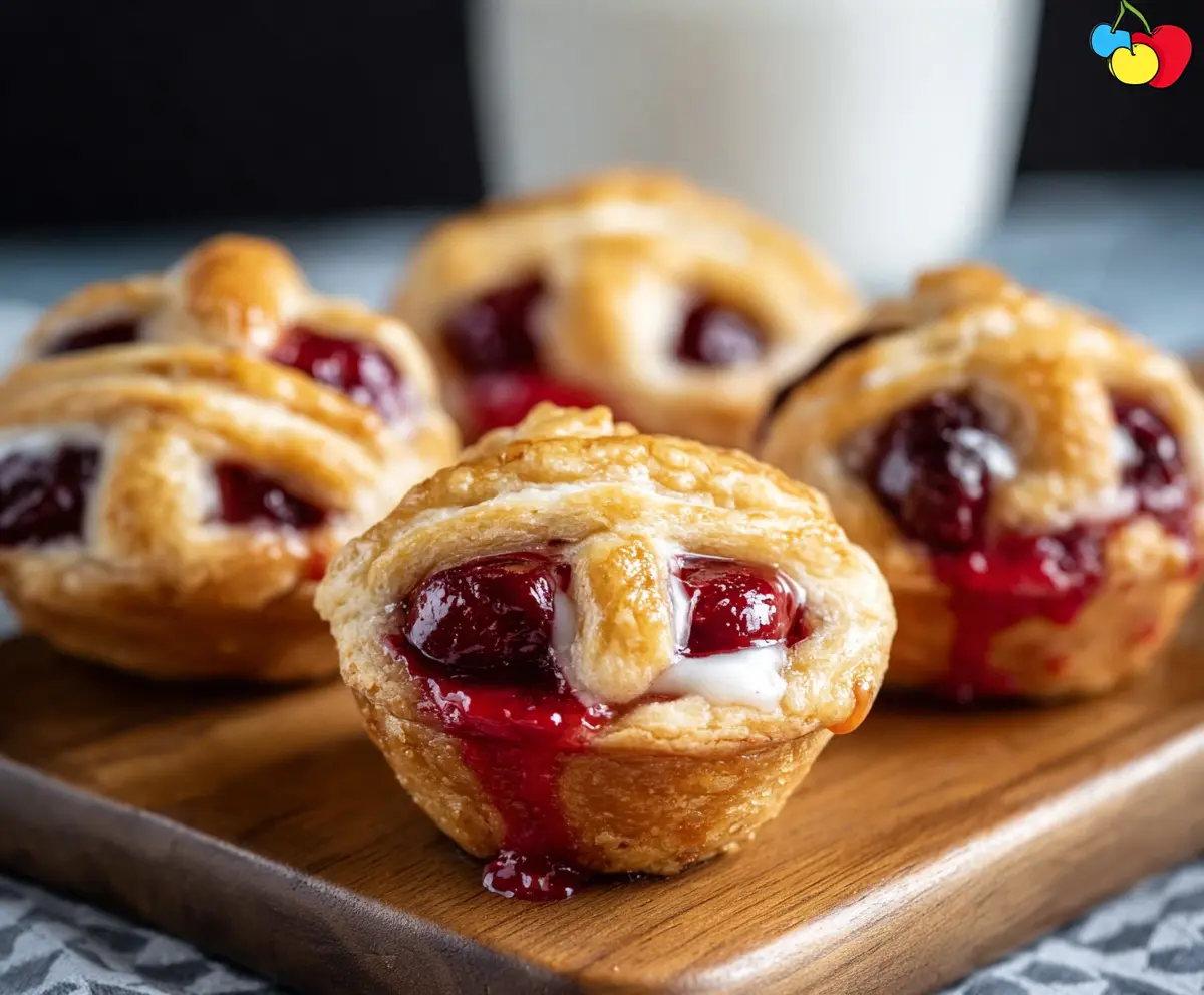 Delicious Cherry Pie Bites with a flaky pastry crust and sweet cherry filling.