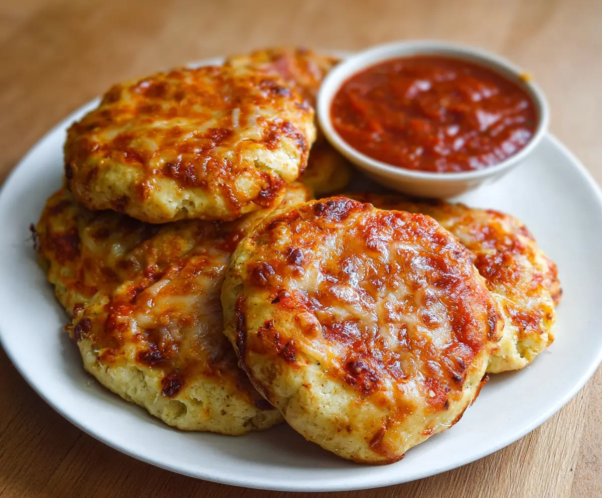 Delicious cottage cheese pizza buns with melted cheese and savory toppings, perfect for a quick snack.