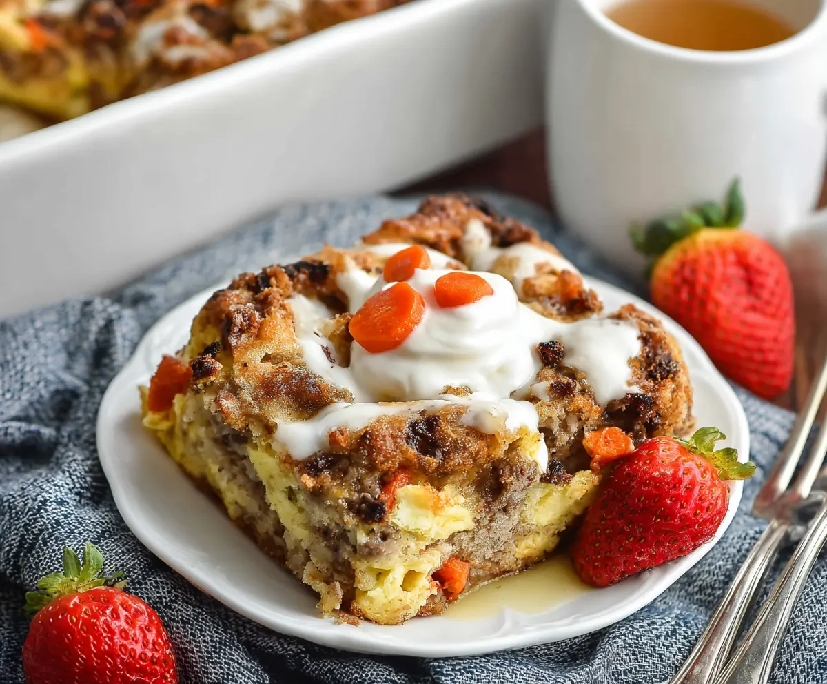 Delicious Easter Breakfast Bake with eggs, cheese, and vegetables for a festive morning meal