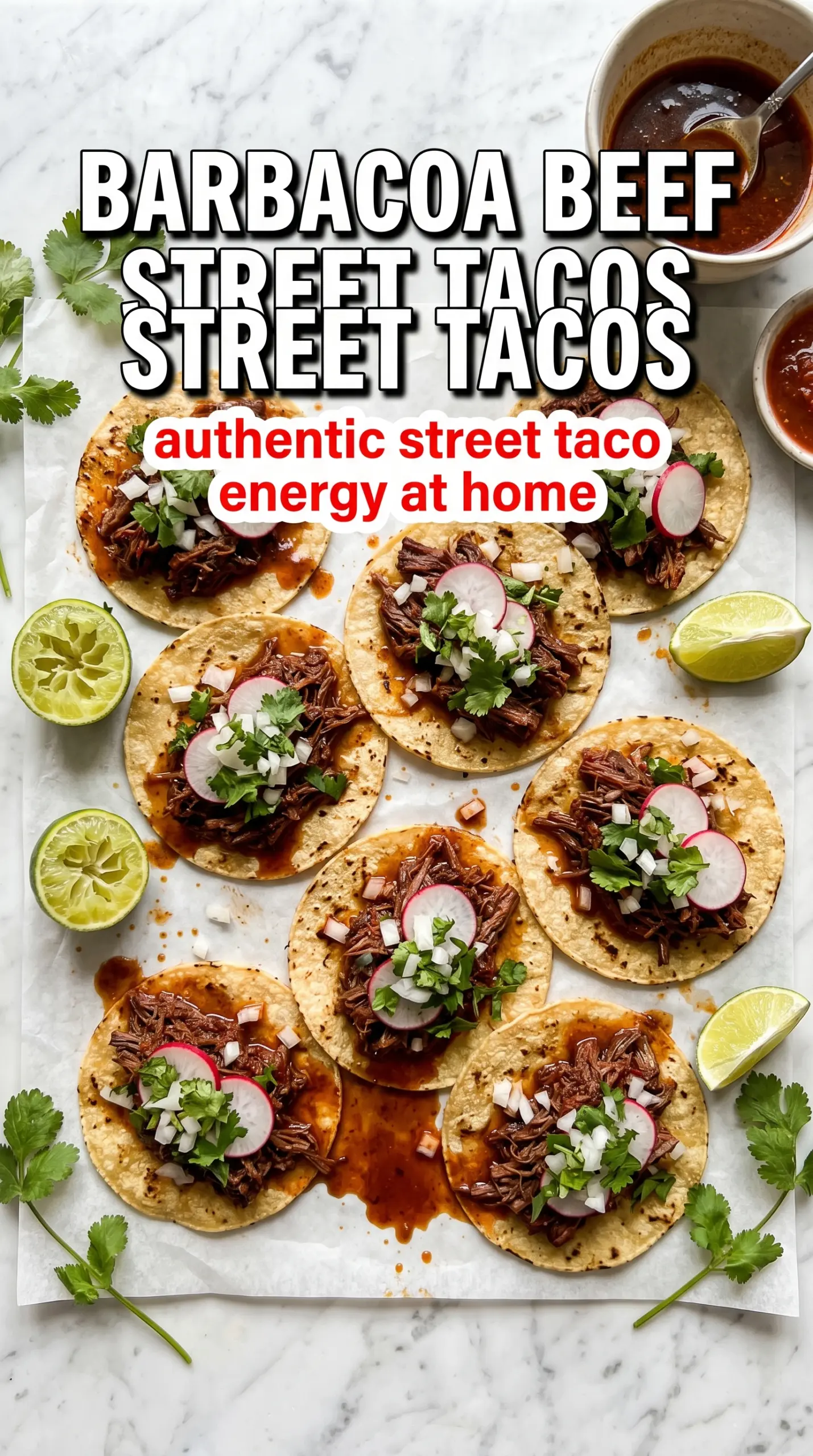 Barbacoa Beef Street Tacos tender smoky shredded beef