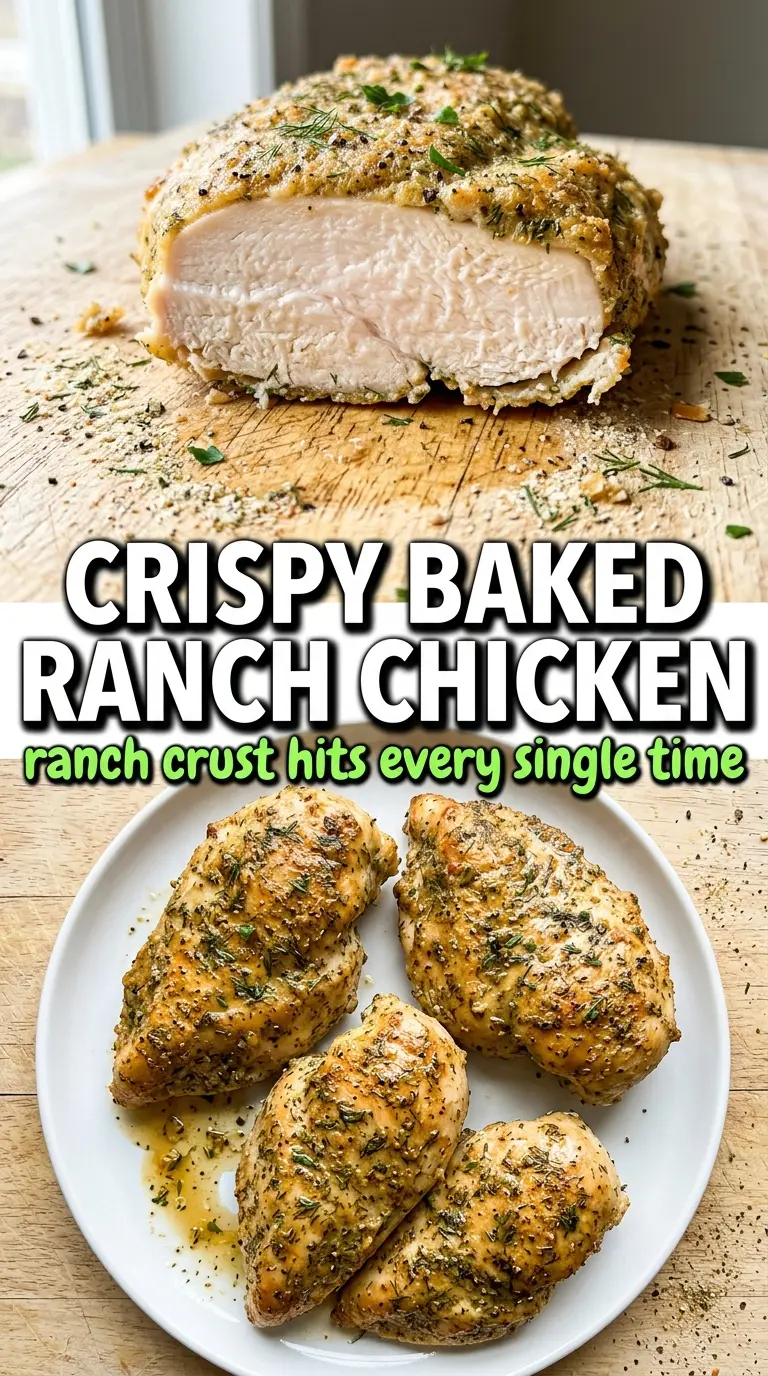 Baked ranch chicken crispy Parmesan juicy