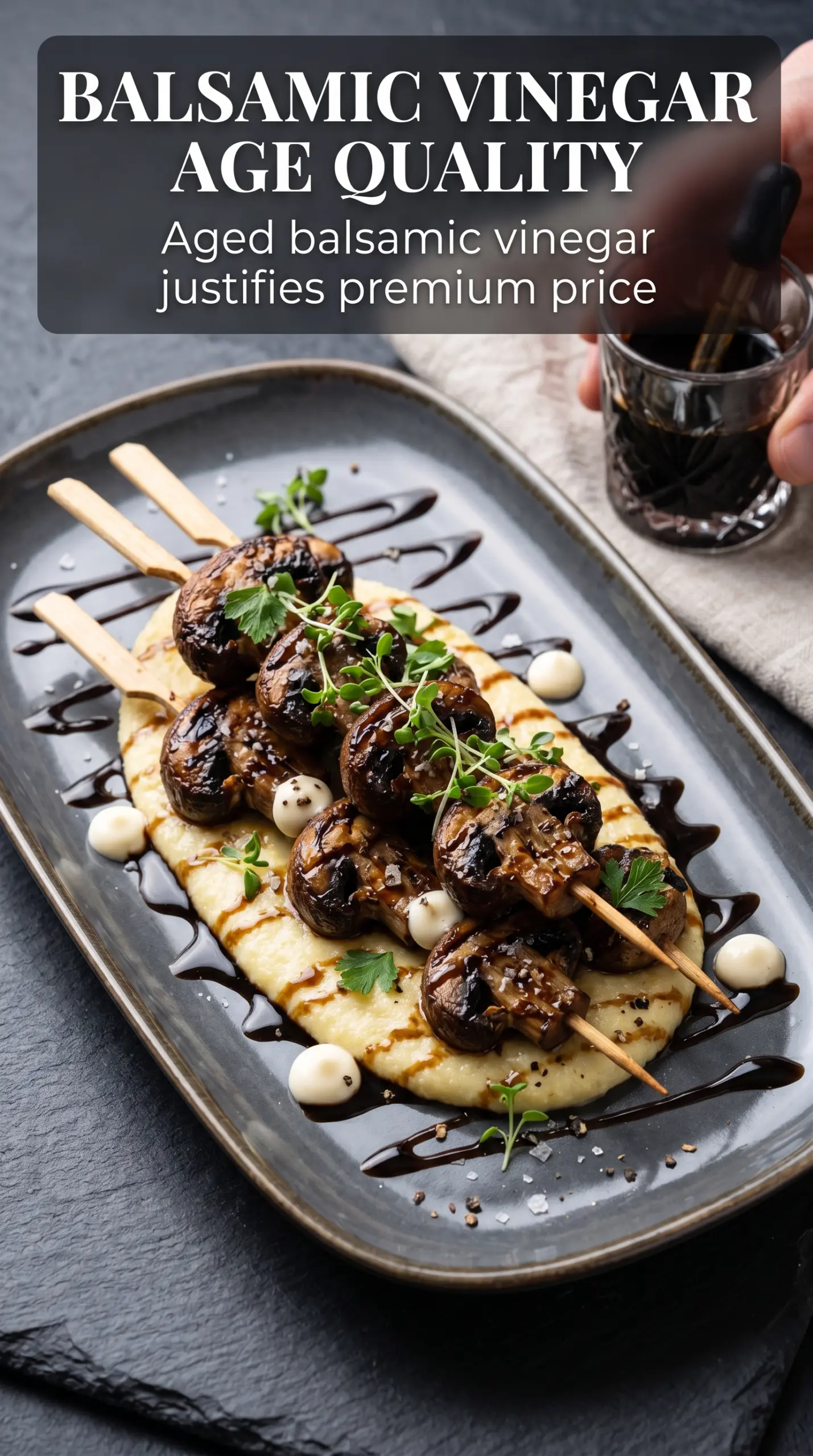 Balsamic garlic grilled mushroom skewers caramelized savory