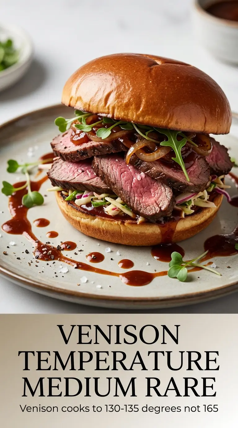 BBQ venison sandwich pulled smoky hearty