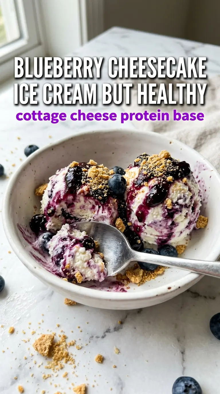 Blueberry Cheesecake Cottage Cheese Ice Cream creamy blueberry swirl