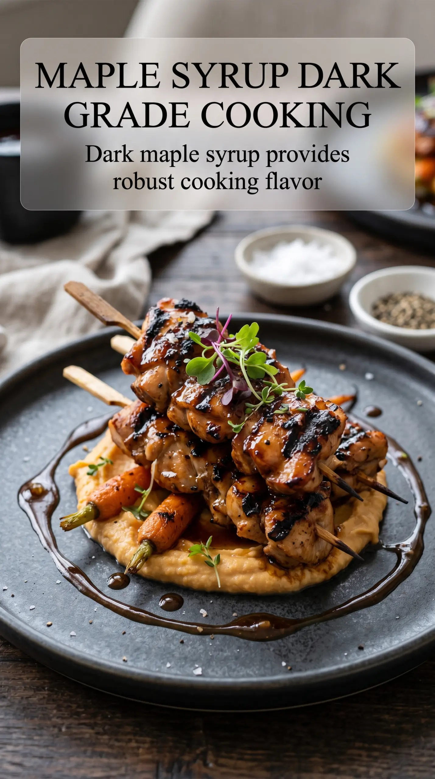 Bourbon Maple BBQ Chicken Skewers glossy caramelized