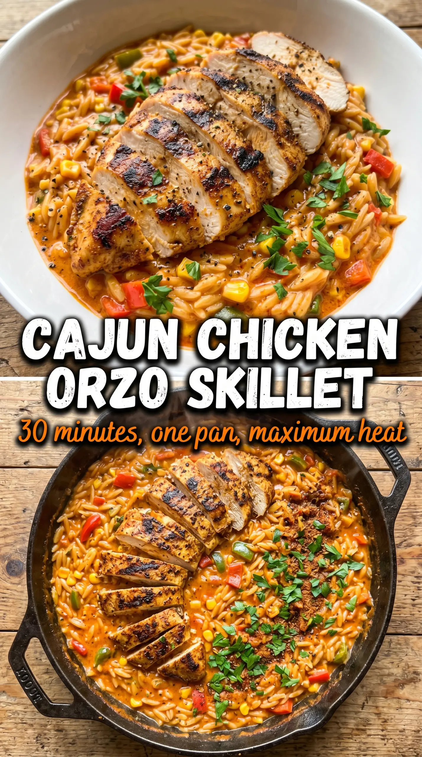 Cajun Chicken Orzo blackened creamy spicy