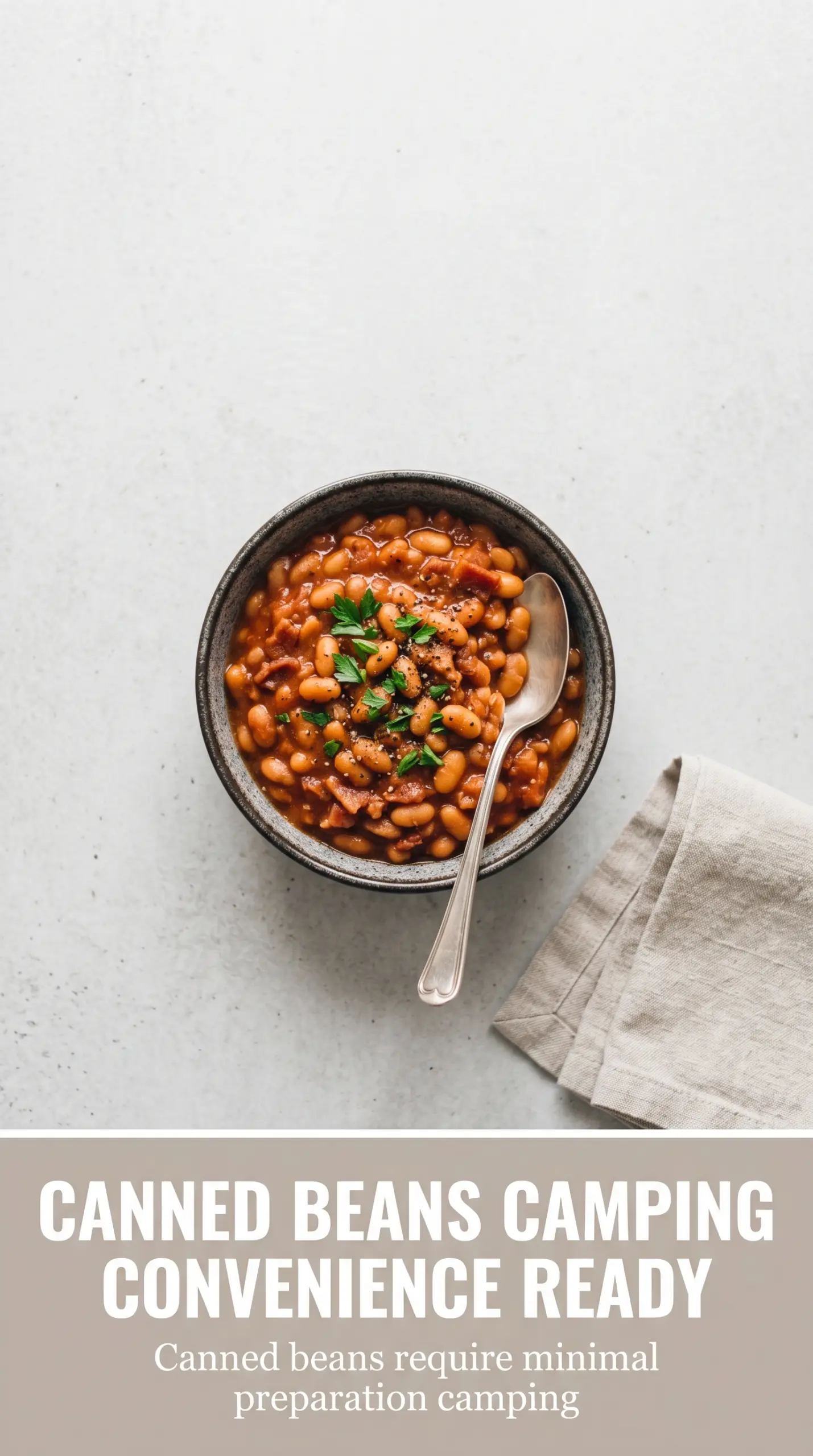 Campfire Baked Beans smoky bacon, bubbling, Dutch oven