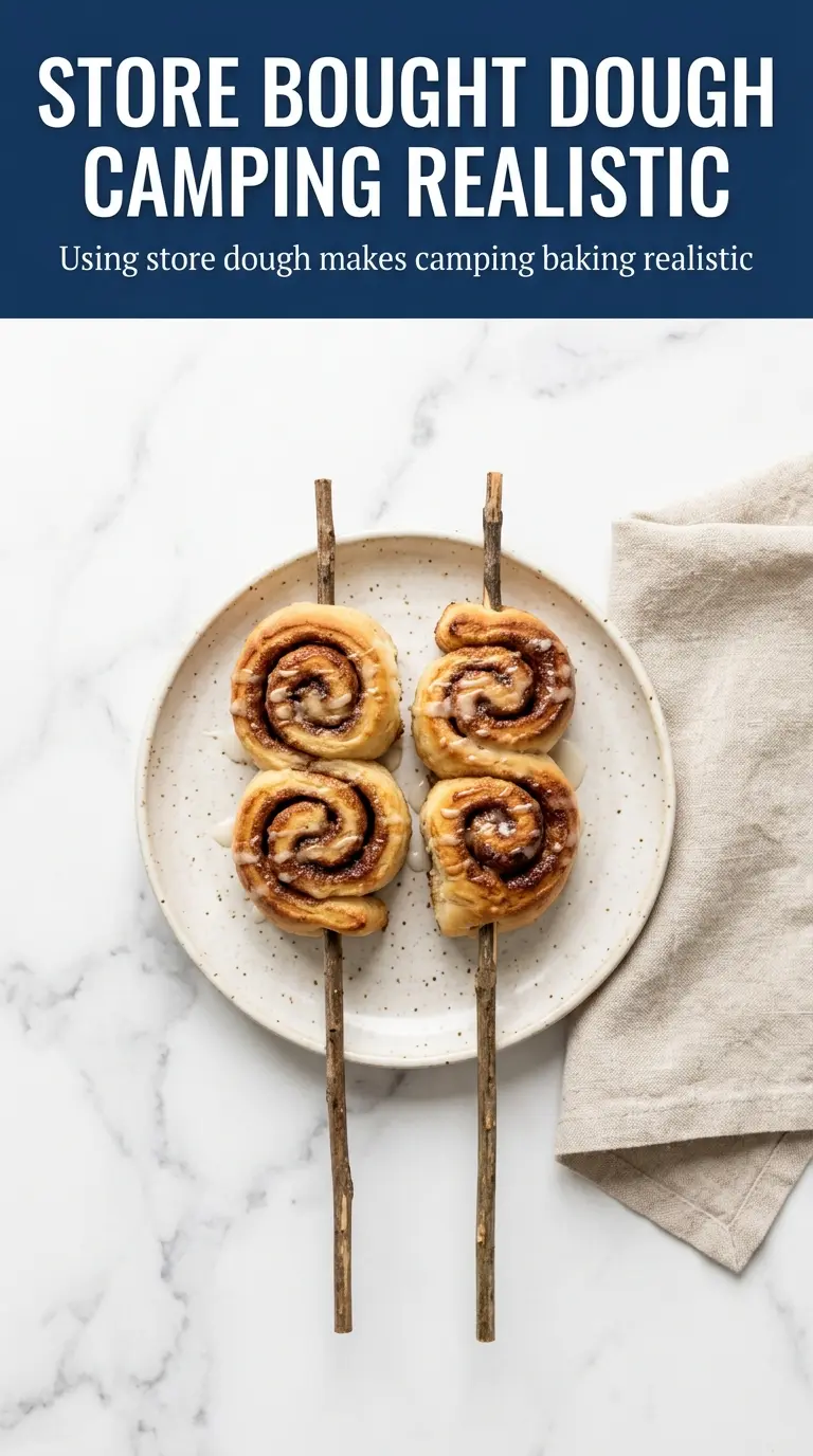 Campfire Cinnamon Roll Ups On A Stick golden cinnamon glazed